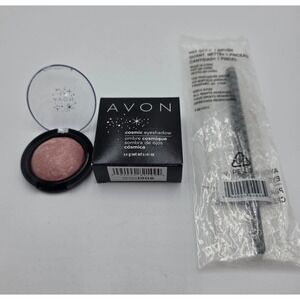 Avon Cosmic Eyeshadow Pink Eclipse 1908 and Pro Cream Eye Shadow Brush Set NEW